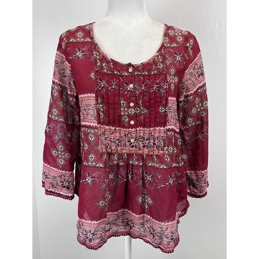 Denim & Supply Ralph Lauren Peasant Blouse Shirt Sz Small Womens Red Floral